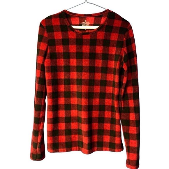 Cuddl Duds black & red plaid fleece wear with stretch medium - Picture 1 of 3